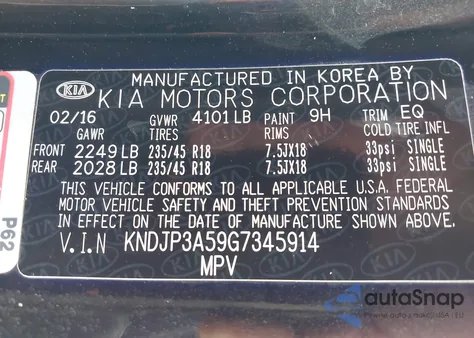 2016 Kia Soul + из США, поврежденный, VIN KNDJP3A59G7345914